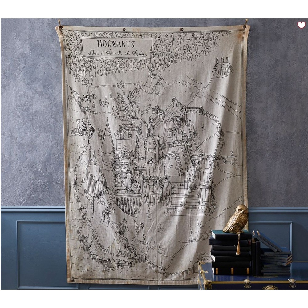 Pottery Barn Kids Harry Potter Hogwarts Map Canvas Art Wall Hanging 40x50